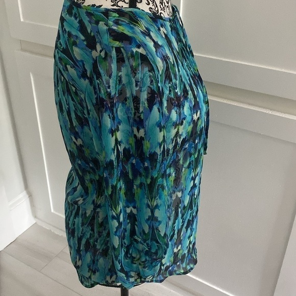 Express ikat print top size XS blue green teal relaxed beachy vibe - Picture 11 of 14
